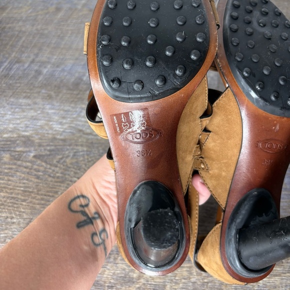 Tods Strappy Heels Leather Buckle Sandals Size 38.5 - Picture 10 of 10